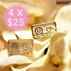 White Cassette earrings